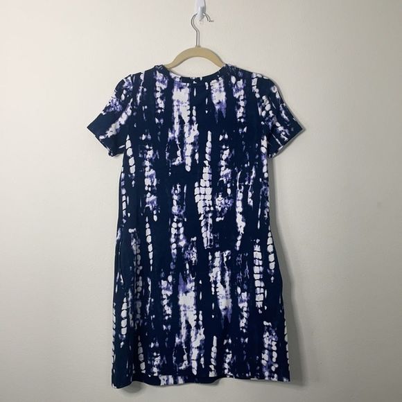 Ellen Tracy Blue & White Tye Dye T-Shirt Dress Size Small - Picture 9 of 12